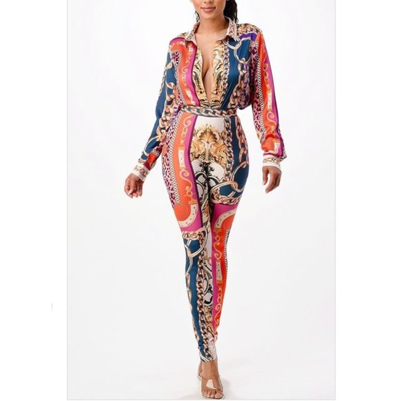 Pants - Two-Piece Multi-Print Legging Set